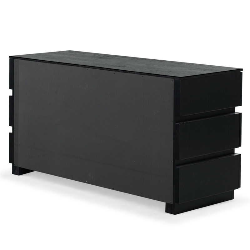 Safavieh Titus 6 Drawer Wood and Metal Stacked Dresser in Black