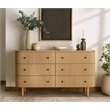 Safavieh Shelbie 6 Drawer Reeded Wood Dresser in Oak / Black