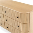 Safavieh Shelbie 6 Drawer Reeded Wood Dresser in Oak / Black