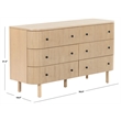Safavieh Shelbie 6 Drawer Reeded Wood Dresser in Oak / Black
