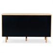 Safavieh Shelbie 6 Drawer Reeded Wood Dresser in Oak / Black