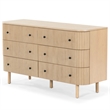 Safavieh Shelbie 6 Drawer Reeded Wood Dresser in Oak / Black