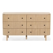 Safavieh Shelbie 6 Drawer Reeded Wood Dresser in Oak / Black