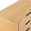 Safavieh Barrymore Reeded Wood 6 Drawer Dresser in Oak