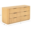 Safavieh Barrymore Reeded Wood 6 Drawer Dresser in Oak