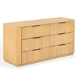 Safavieh Barrymore Reeded Wood 6 Drawer Dresser in Oak