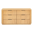 Safavieh Barrymore Reeded Wood 6 Drawer Dresser in Oak