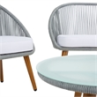 Safavieh Halcott 4Pc Steel and Fabric Living Set in Gray / White
