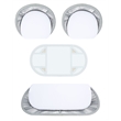 Safavieh Halcott 4Pc Steel and Fabric Living Set in Gray / White