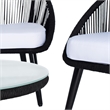 Safavieh Halcott 4Pc Steel and Fabric Living Set in Black / White
