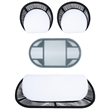 Safavieh Halcott 4Pc Steel and Fabric Living Set in Black / White