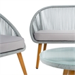 Safavieh Halcott 4Pc Steel and Fabric Living Set in Gray / Gray