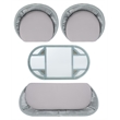 Safavieh Halcott 4Pc Steel and Fabric Living Set in Gray / Gray