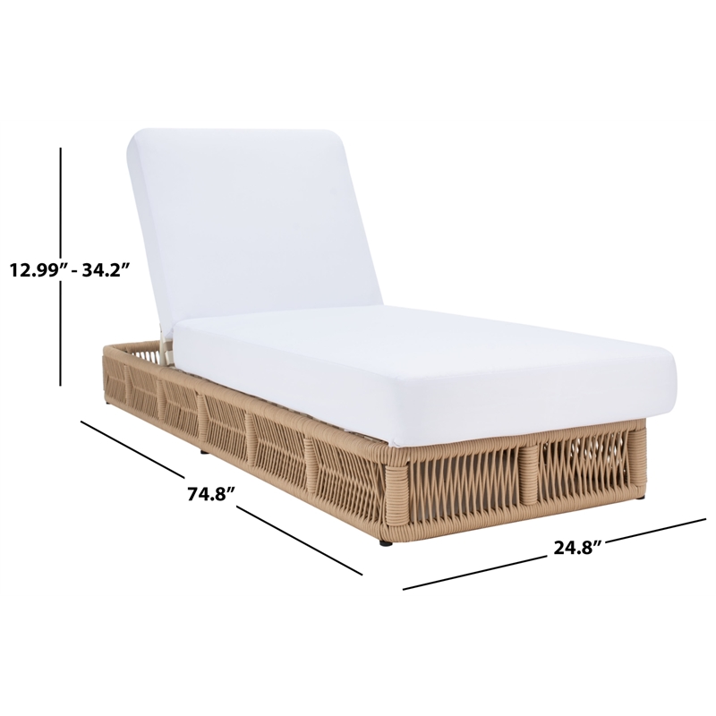 Safavieh Gillian Steel and Fabric Daybed in Tan / White