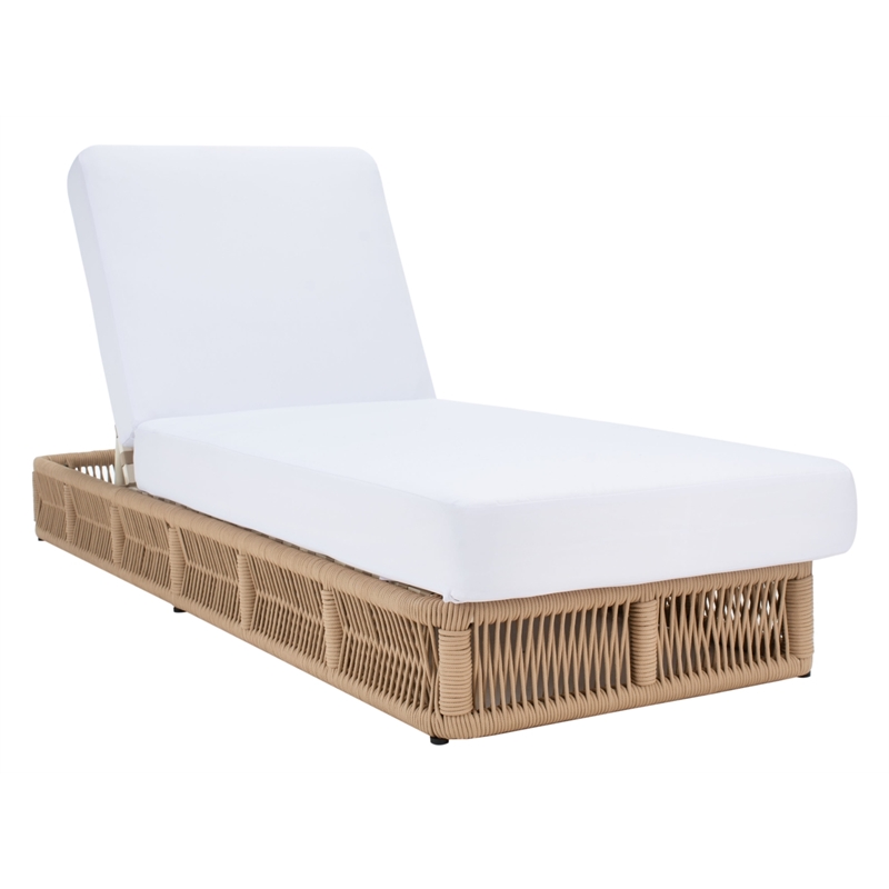 Safavieh Gillian Steel and Fabric Daybed in Tan / White