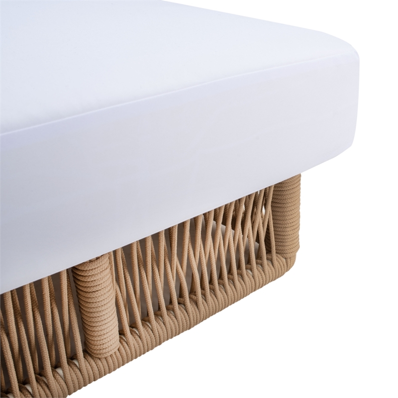 Safavieh Gillian Steel and Fabric Daybed in Tan / White