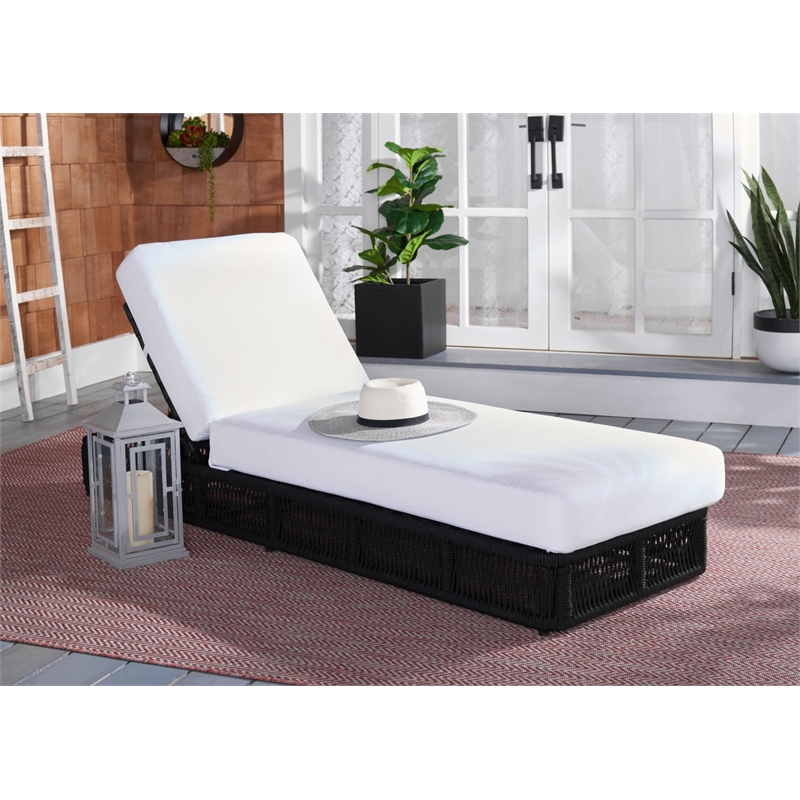 Safavieh Gillian Steel and Fabric Daybed in Black / White