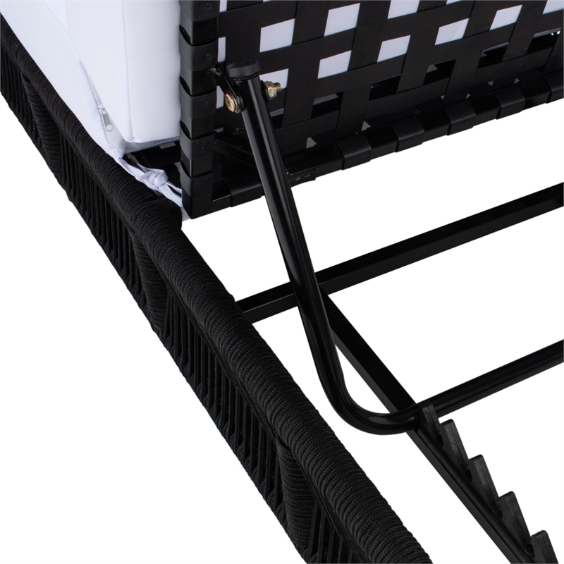 Safavieh Gillian Steel and Fabric Daybed in Black / White