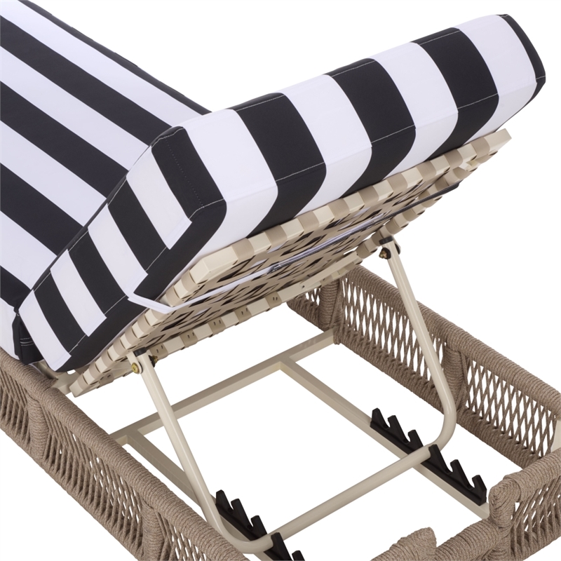 Safavieh Gillian Steel and Fabric Daybed in Tan / Black