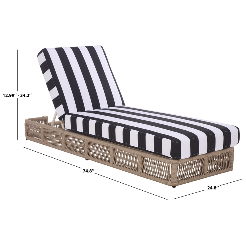Safavieh Gillian Steel and Fabric Daybed in Tan / Black