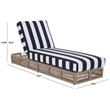 Safavieh Gillian Steel and Fabric Daybed in Tan / Navy