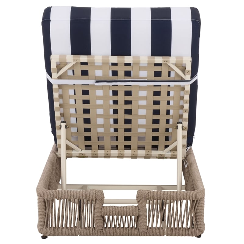 Safavieh Gillian Steel and Fabric Daybed in Tan / Navy