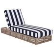 Safavieh Gillian Steel and Fabric Daybed in Tan / Navy