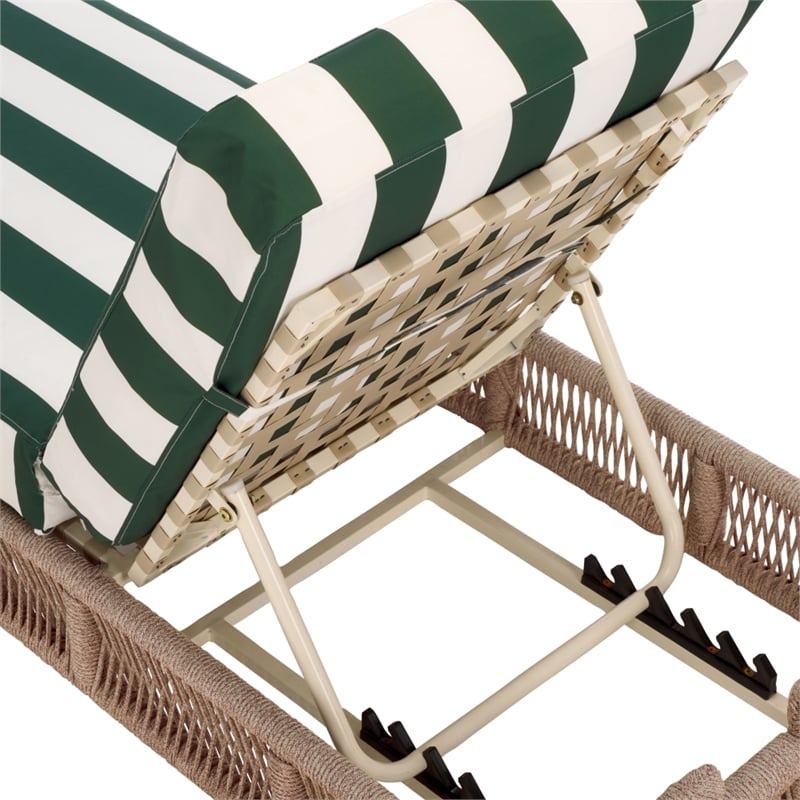 Safavieh Gillian Steel and Fabric Daybed in Tan / Green