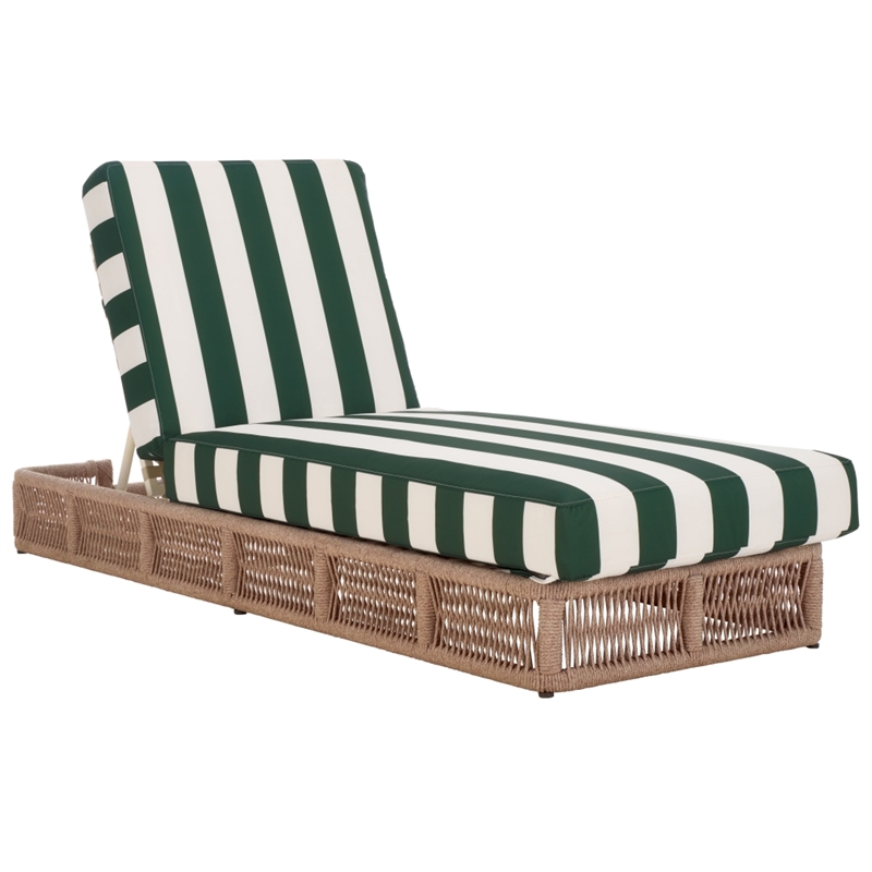 Safavieh Gillian Steel and Fabric Daybed in Tan / Green