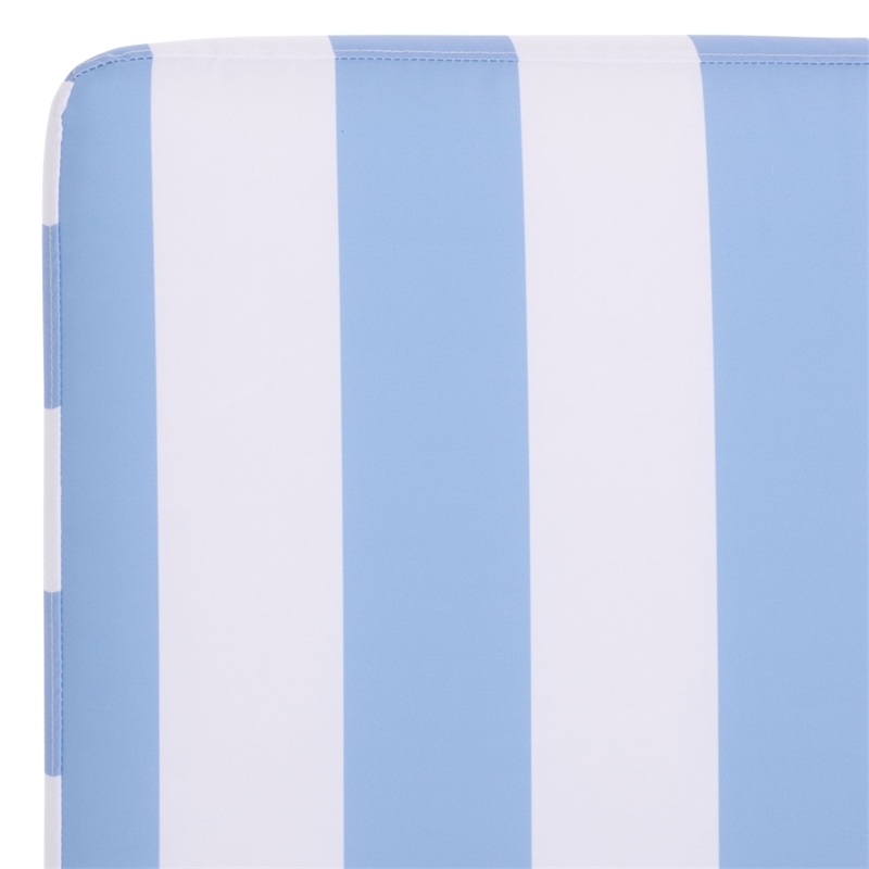 Safavieh Gillian Steel and Fabric Daybed in Tan / Baby Blue
