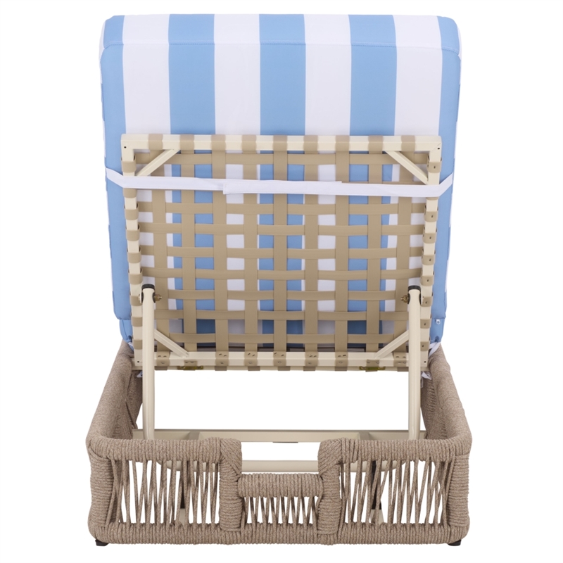 Safavieh Gillian Steel and Fabric Daybed in Tan / Baby Blue