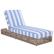 Safavieh Gillian Steel and Fabric Daybed in Tan / Baby Blue