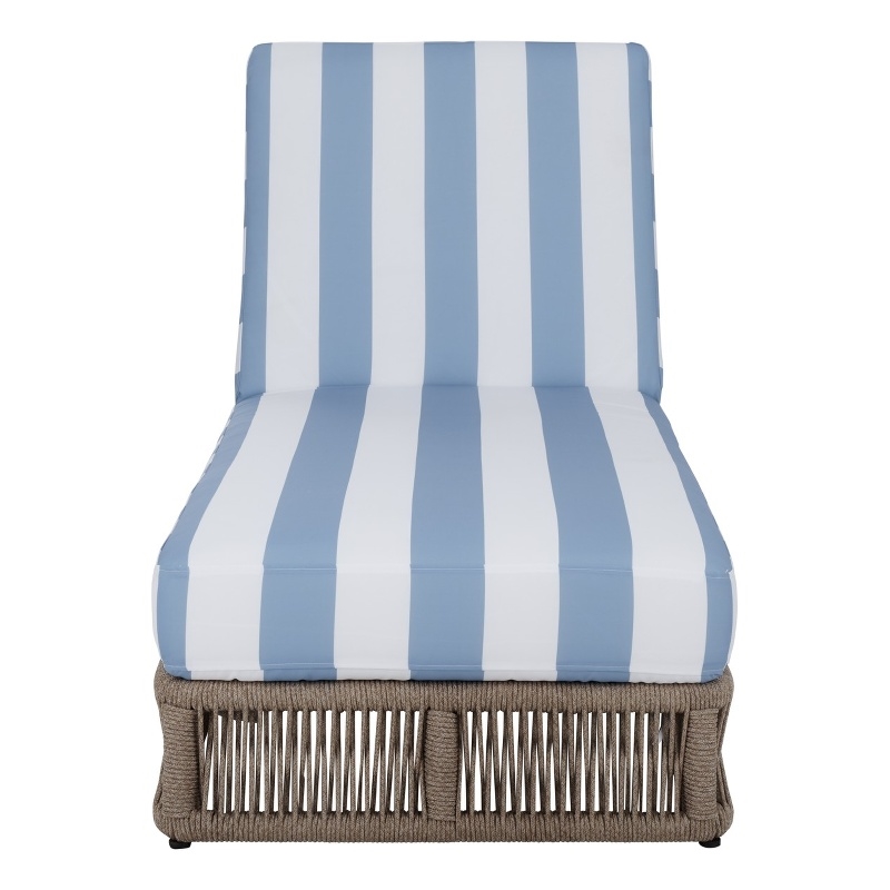 Safavieh Gillian Steel and Fabric Daybed in Tan / Baby Blue