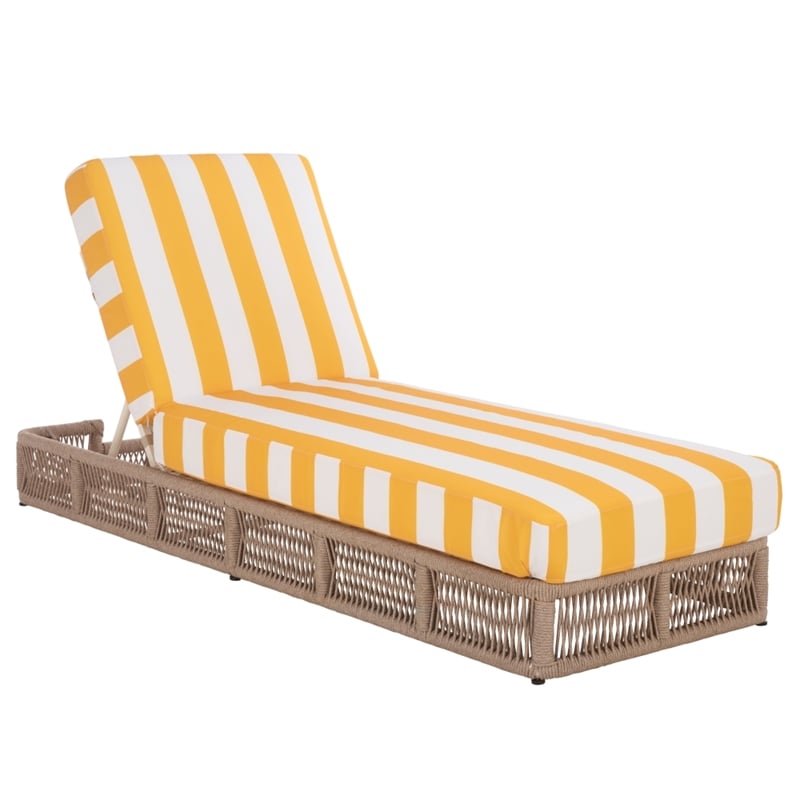 Safavieh Gillian Steel and Fabric Daybed in Tan / Yellow