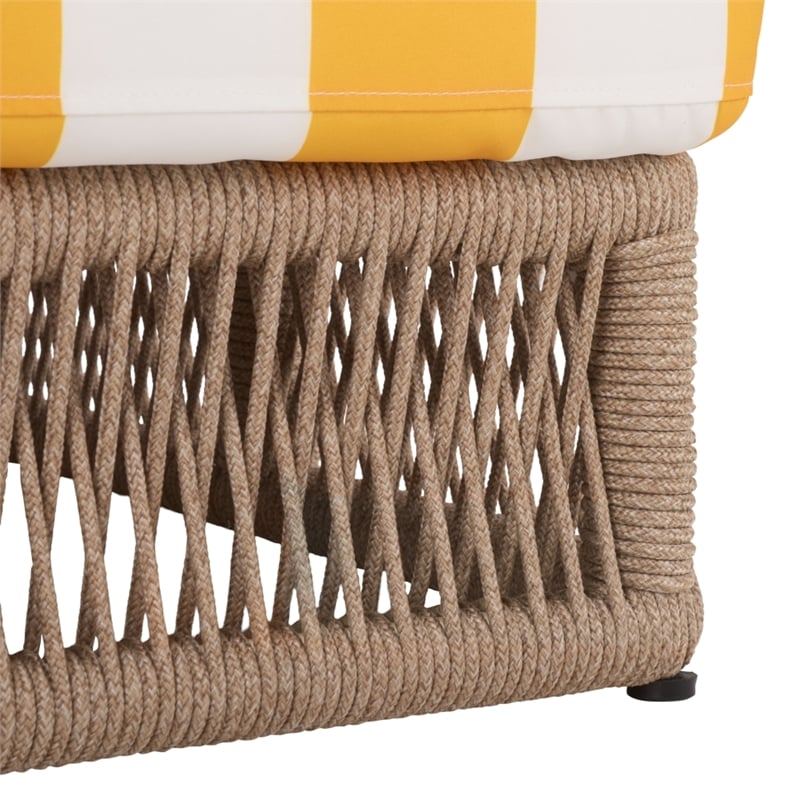 Safavieh Gillian Steel and Fabric Daybed in Tan / Yellow