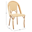 Safavieh California Metal Side Chair  in Natural