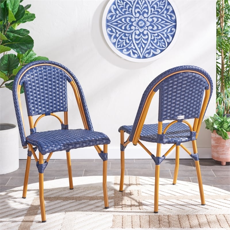 Safavieh California Metal Side Chair in Navy