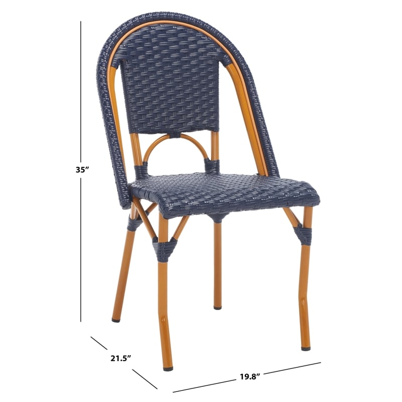Safavieh California Metal Side Chair in Navy