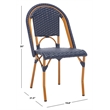 Safavieh California Metal Side Chair in Navy