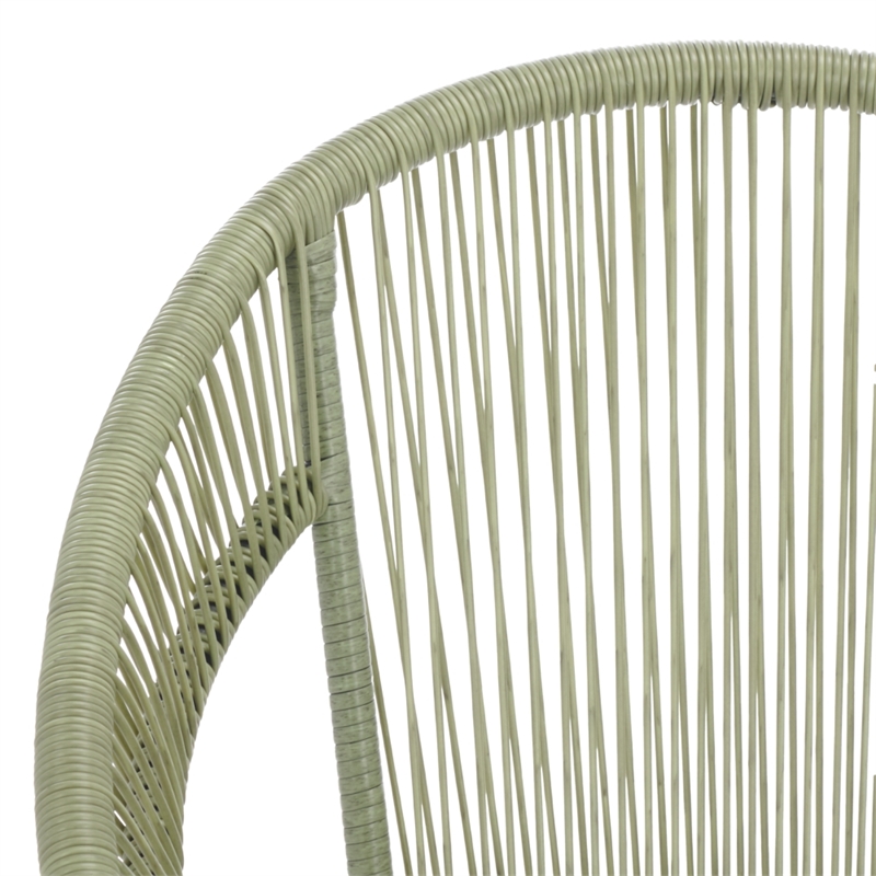 Safavieh Otto 3 Pc Metal and Rattan Set in Green / Black