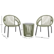 Safavieh Otto 3 Pc Metal and Rattan Set in Green / Black