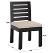 Safavieh Fash Aluminum and Fabric Dining Chair Set of 2 in Black / Taupe