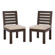 Safavieh Fash Aluminum and Fabric Dining Chair Set of 2 in Brown / Taupe