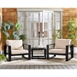Safavieh Fash 3 Pc Aluminum and Fabric Living Set in Black / Taupe