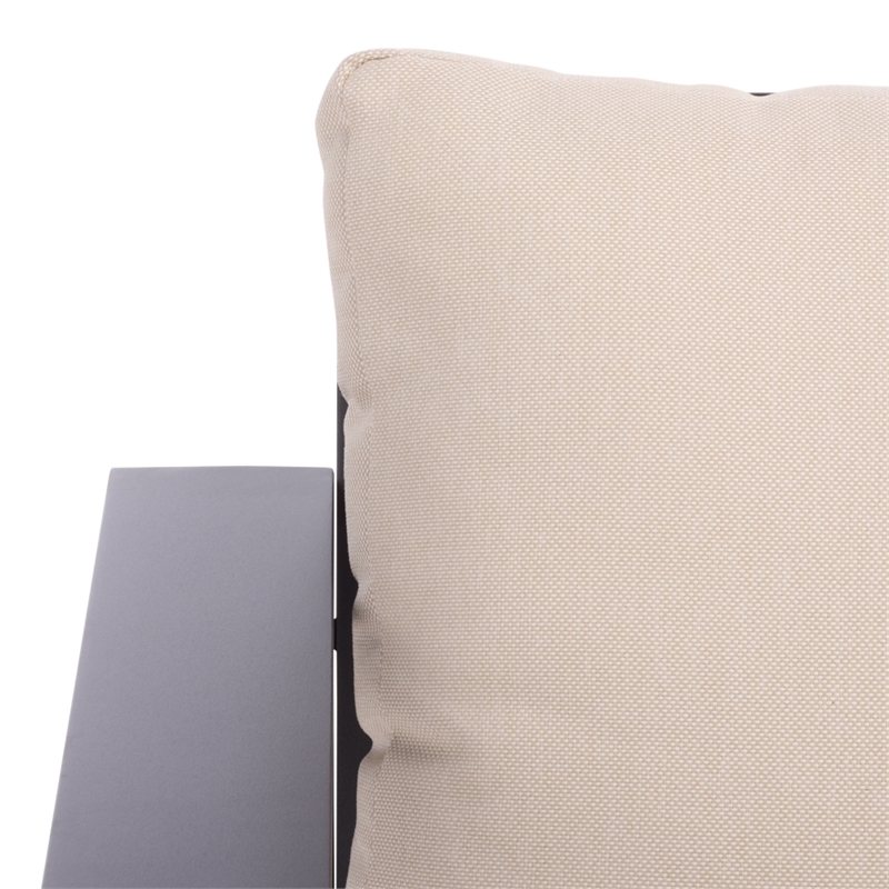 Safavieh Fash 3 Pc Aluminum and Fabric Living Set in Black / Taupe