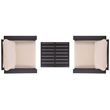 Safavieh Fash 3 Pc Aluminum and Fabric Living Set in Black / Taupe