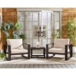 Safavieh Fash 3 Pc Aluminum and Fabric Living Set  in Brown / Taupe