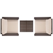 Safavieh Fash 3 Pc Aluminum and Fabric Living Set  in Brown / Taupe