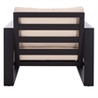 Safavieh Fash Aluminum and Fabric Armchair Set of 2  in Black / Taupe