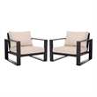 Safavieh Fash Aluminum and Fabric Armchair Set of 2  in Black / Taupe